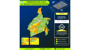 Prakiraan Cuaca Kalsel, 5 Mei 2026: Sejumlah Wilayah Berpotensi Hujan Lebat Disertai Petir dan Angin Kencang