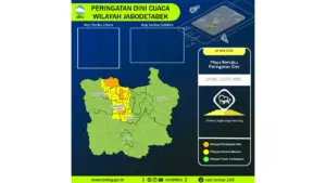 Prakiraan Cuaca Jabodetabek, 5 Mei 2026: Sejumlah Wilayah Berpotensi Angin Kencang