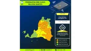 Prakiraan Cuaca Banten, 7 Mei 2026: Sejumlah Wilayah Berpotensi Hujan Lebat Disertai Petir dan Angin Kencang