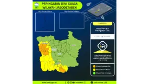 Prakiraan Cuaca Jabodetabek, 11 Mei 2026: Sejumlah Wilayah Berpotensi Hujan Lebat Disertai Petir dan Angin Kencang