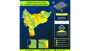 Prakiraan Cuaca Kalbar, 11 Mei 2026: Sejumlah Wilayah Berpotensi Hujan Lebat Disertai Petir dan Angin Kencang