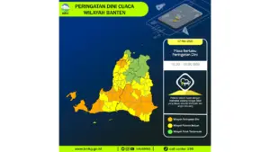 Prakiraan Cuaca Banten, 7 Mei 2026: Sejumlah Wilayah Berpotensi Hujan Lebat Disertai Petir dan Angin Kencang