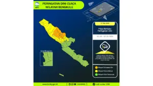 Prakiraan Cuaca Bengkulu, 7 Mei 2026: Sejumlah Wilayah Berpotensi Hujan Lebat Disertai Petir dan Angin Kencang