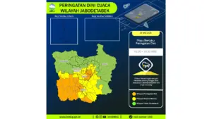 Prakiraan Cuaca Jabodetabek, 5 Mei 2026: Sejumlah Wilayah Berpotensi Hujan Lebat Disertai Petir dan Angin Kencang