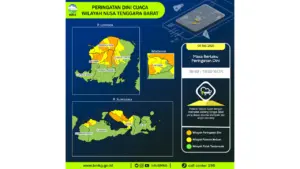 Prakiraan Cuaca NTB, 9 Mei 2026: Sejumlah Wilayah Berpotensi Hujan Lebat Disertai Petir dan Angin Kencang