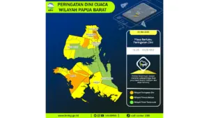 Prakiraan Cuaca Papua Barat, 5 Mei 2026: Sejumlah Wilayah Berpotensi Hujan Lebat Disertai Petir dan Angin Kencang