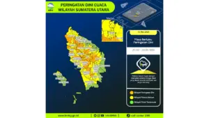 Prakiraan Cuaca Sumut, 10 Mei 2026: Sejumlah Wilayah Berpotensi Hujan Lebat Disertai Petir dan Angin Kencang