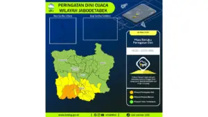 Prakiraan Cuaca Jabodetabek, 6 Mei 2026: Sejumlah Wilayah Berpotensi Hujan Lebat Disertai Petir dan Angin Kencang