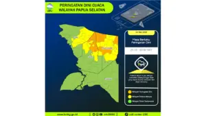 Prakiraan Cuaca Papua Selatan, 5 Mei 2026: Sejumlah Wilayah Berpotensi Hujan Lebat Disertai Petir dan Angin Kencang