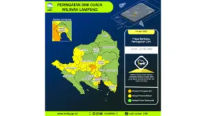 Prakiraan Cuaca Lampung, 4 Mei 2026: Sejumlah Wilayah Berpotensi Hujan Lebat Disertai Petir dan Angin Kencang