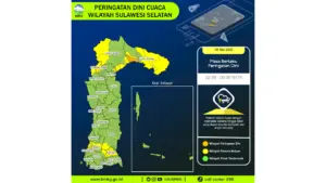 Prakiraan Cuaca Sulsel, 8 Mei 2026: Sejumlah Wilayah Berpotensi Hujan Lebat Disertai Petir dan Angin Kencang