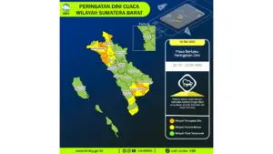 Prakiraan Cuaca Sumbar, 6 Mei 2026: Sejumlah Wilayah Berpotensi Hujan Lebat Disertai Petir dan Angin Kencang