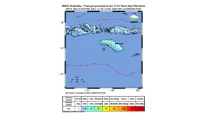 Gempa M6,0 Guncang Laut Barat Daya Wanokaka, Nusa Tenggara Timur